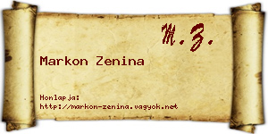 Markon Zenina névjegykártya